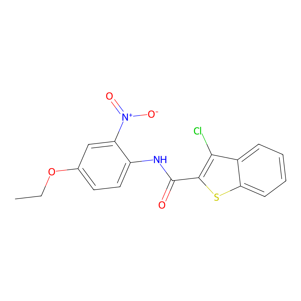 3-chloro-N-(4-ethoxy-2-nitrophenyl)-1-benzothiophene-2-carboxamide molecular structure, CAS 300812-66-2