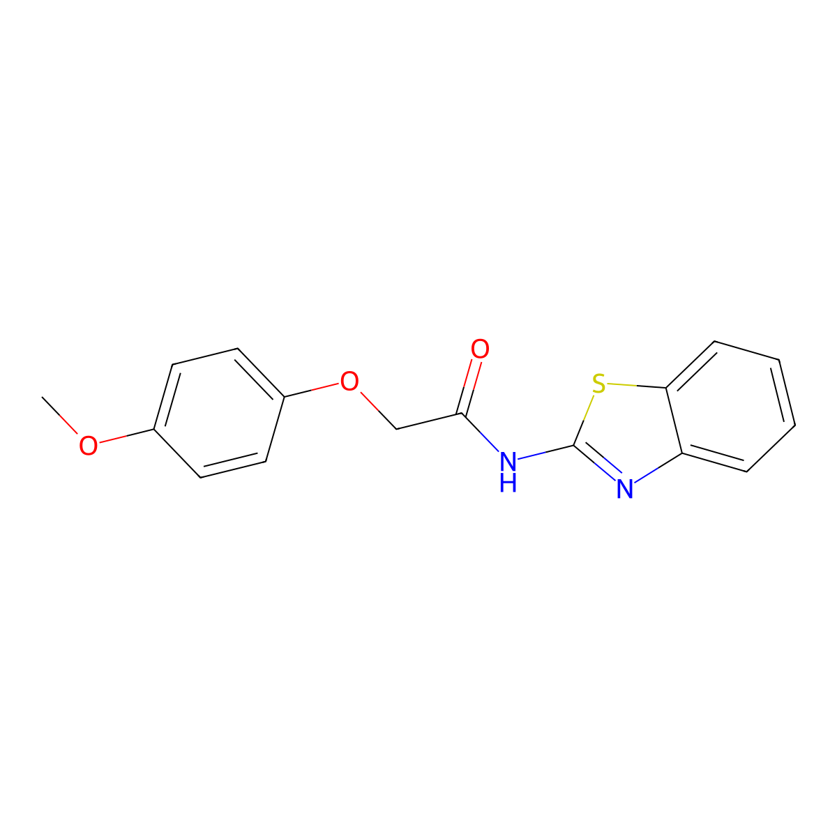N-(1,3-benzothiazol-2-yl)-2-(4-methoxyphenoxy)acetamide molecular structure, CAS 300814-08-8