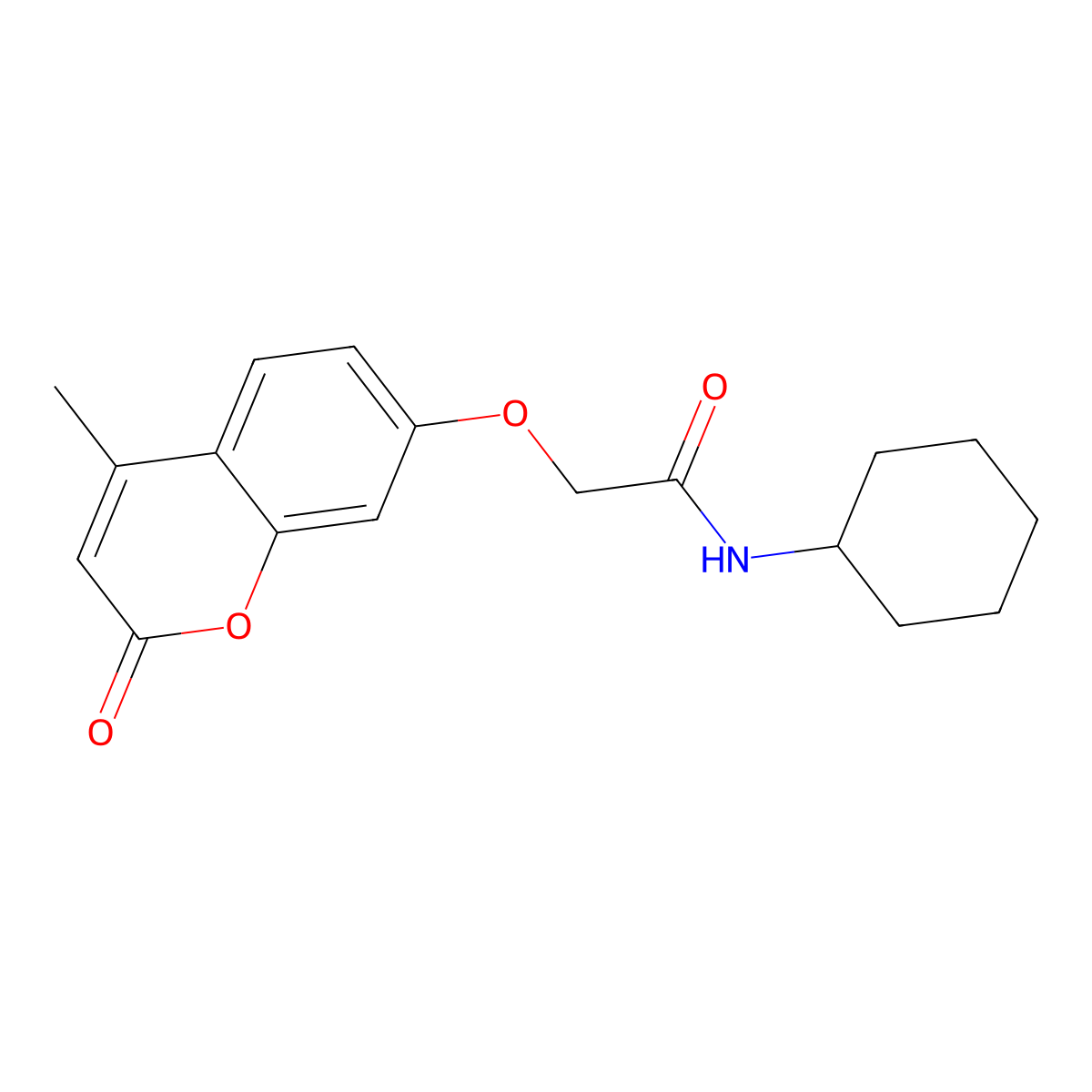N-cyclohexyl-2-(4-methyl-2-oxochromen-7-yl)oxyacetamide molecular structure, CAS 300814-09-9