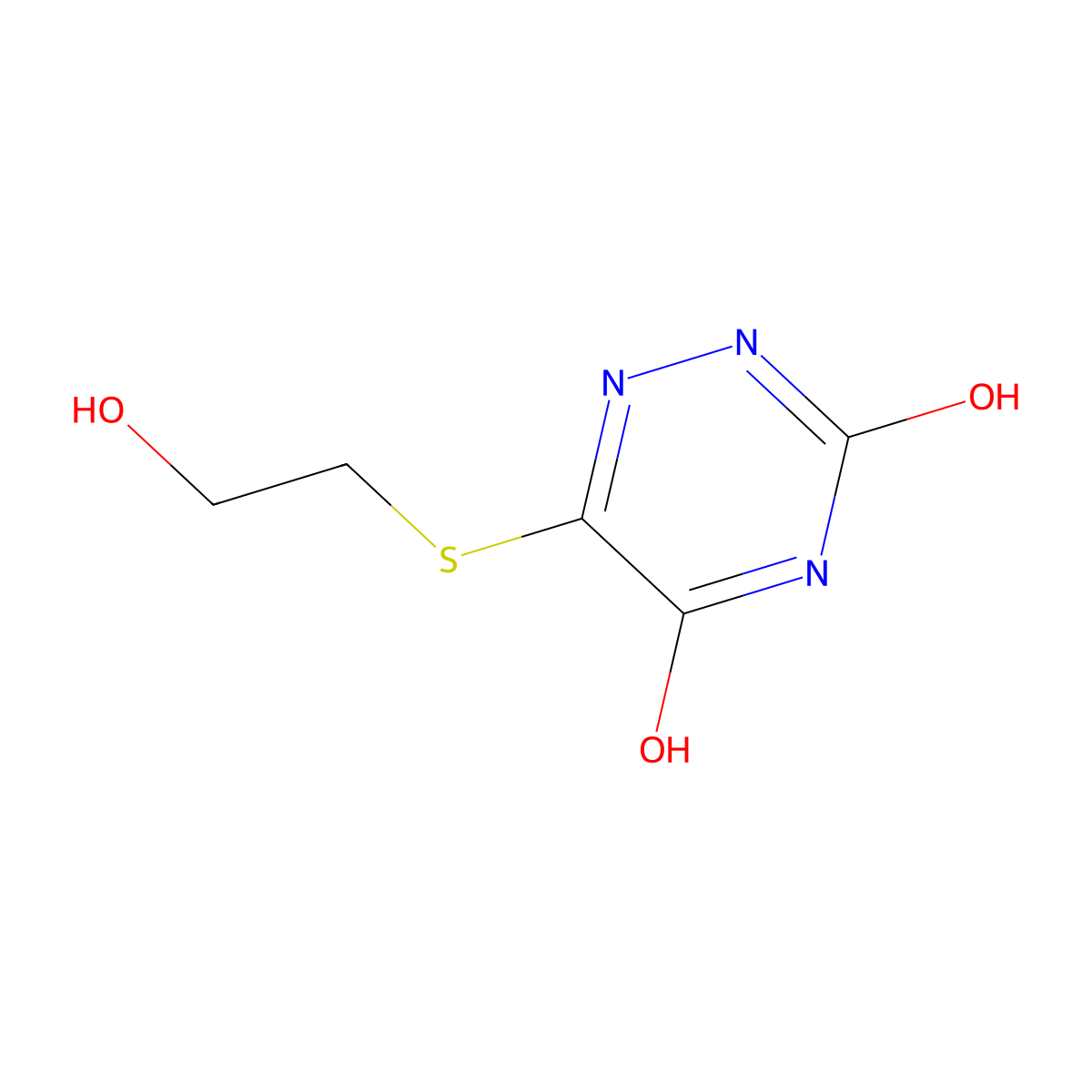 6-(2-hydroxyethylsulfanyl)-2H-1,2,4-triazine-3,5-dione molecular structure, CAS 300814-18-0