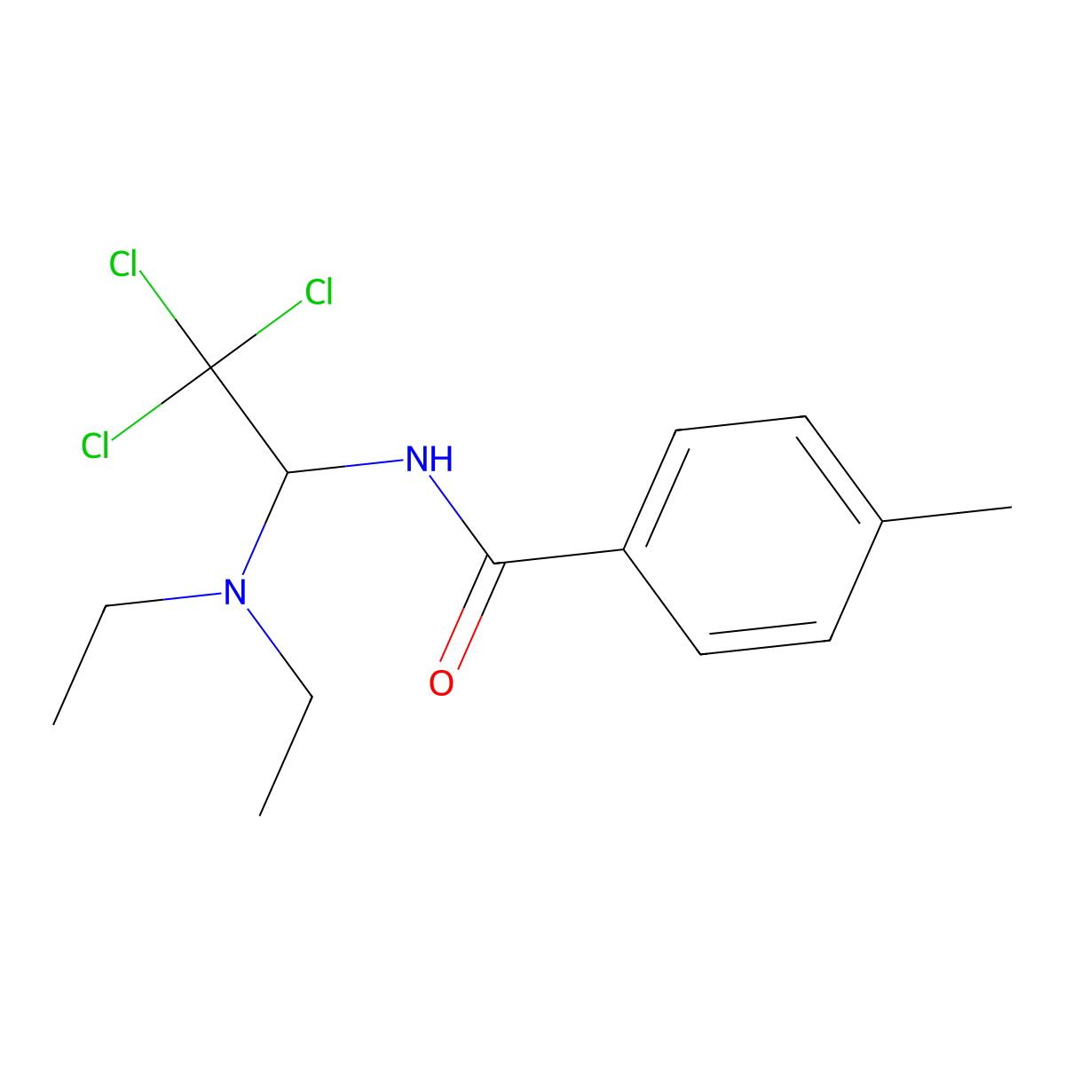 4-Methyl-N-(2,2,2-trichloro-1-(diethylamino)ethyl)benzamide molecular structure, CAS 300814-40-8