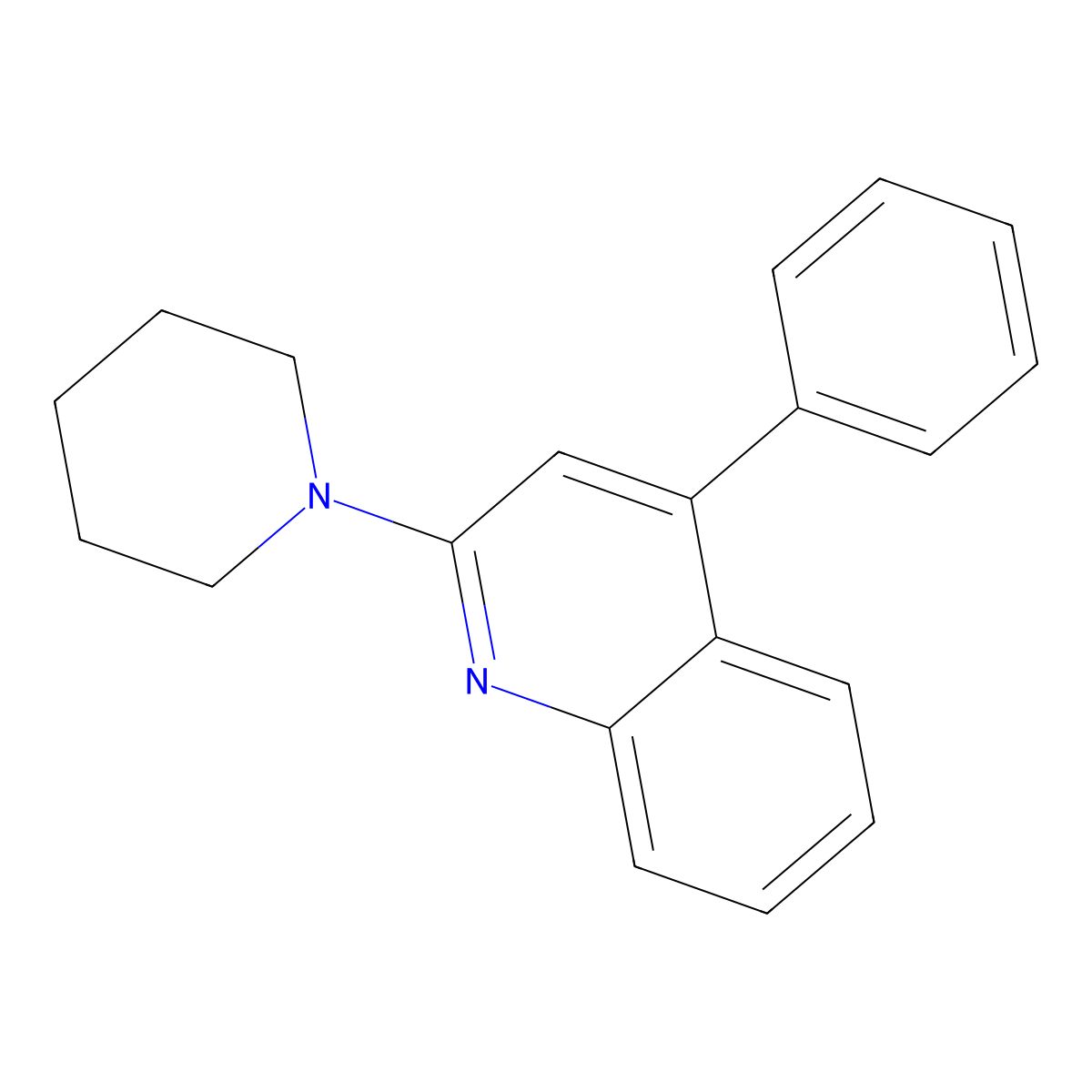 4-Phenyl-2-piperidin-1-ylquinoline molecular structure, CAS 300814-81-7