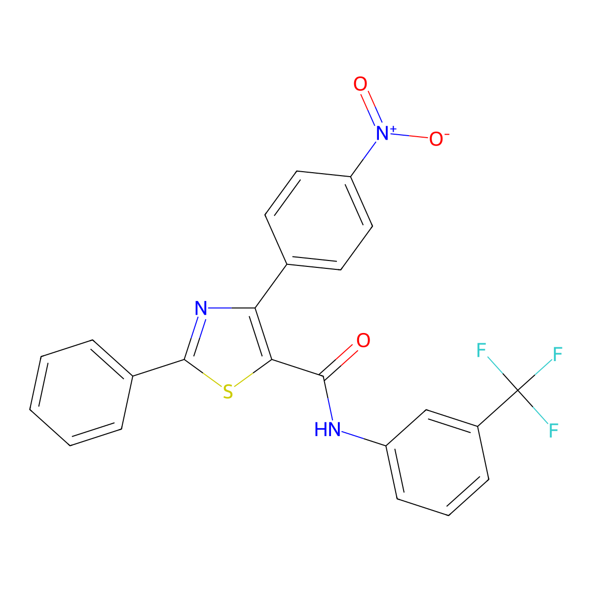 4-(4-nitrophenyl)-2-phenyl-N-[3-(trifluoromethyl)phenyl]-1,3-thiazole-5-carboxamide molecular structure, CAS 300814-84-0