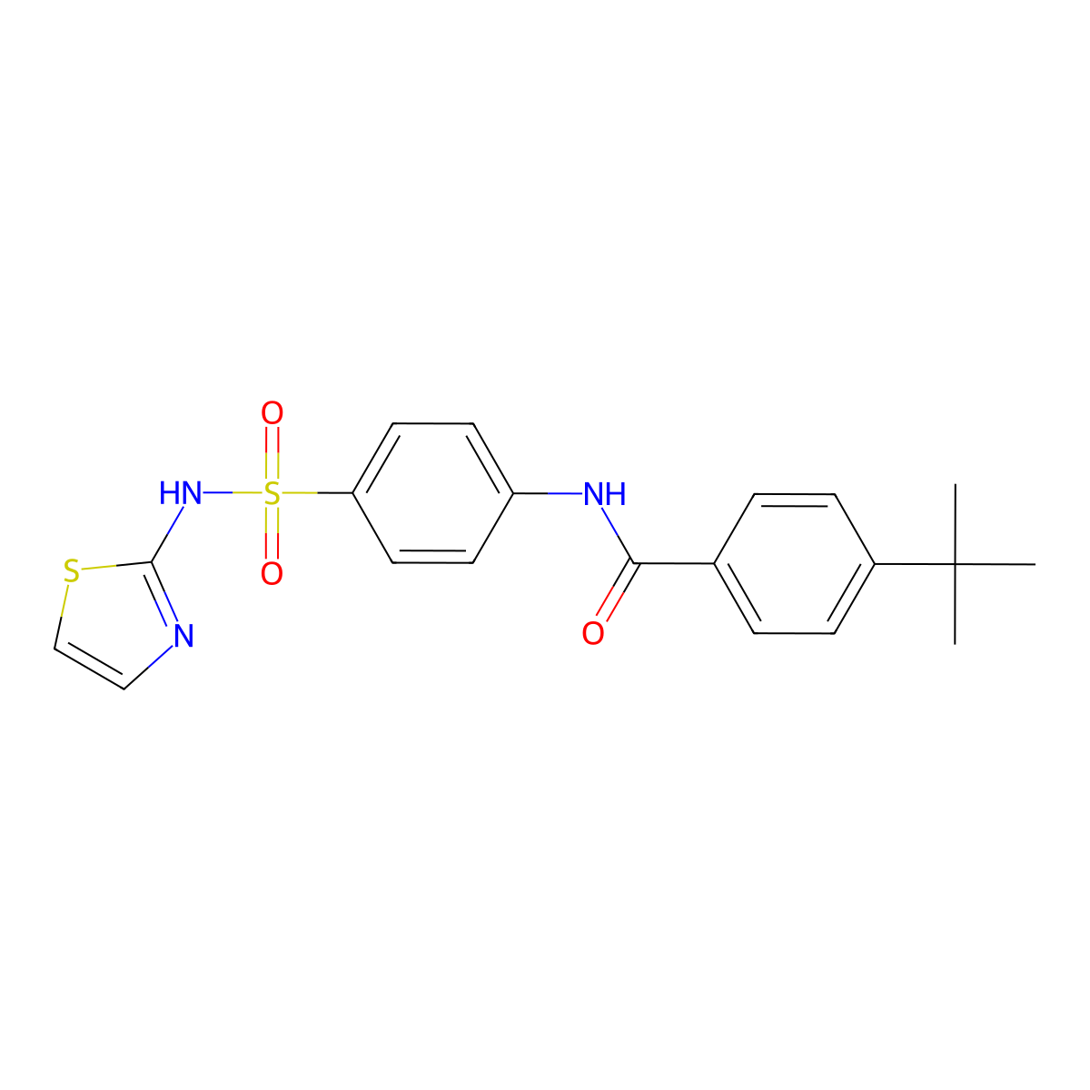 4-tert-butyl-N-{4-[(1,3-thiazol-2-yl)sulfamoyl]phenyl}benzamide molecular structure, CAS 300814-99-7