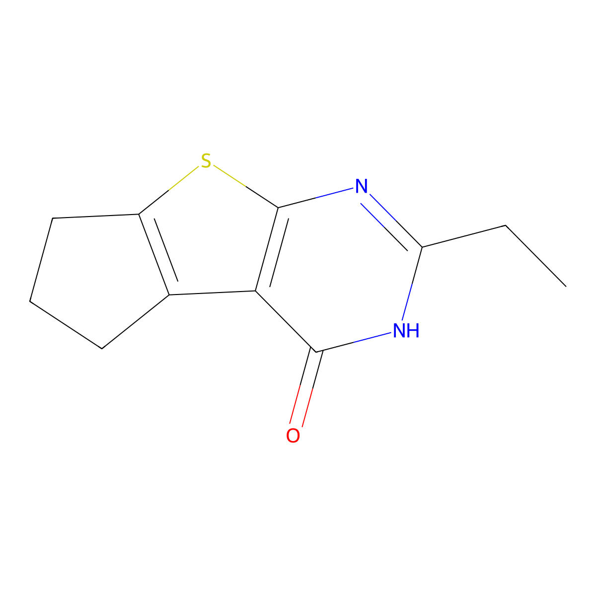 10-Ethyl-7-thia-9,11-diazatricyclo[6.4.0.0,2,6]dodeca-1(8),2(6),9-trien-12-one molecular structure, CAS 300815-12-7