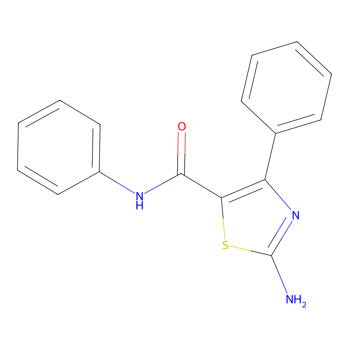 2-amino-N,4-diphenylthiazole-5-carboxamide molecular structure, CAS 300815-19-4