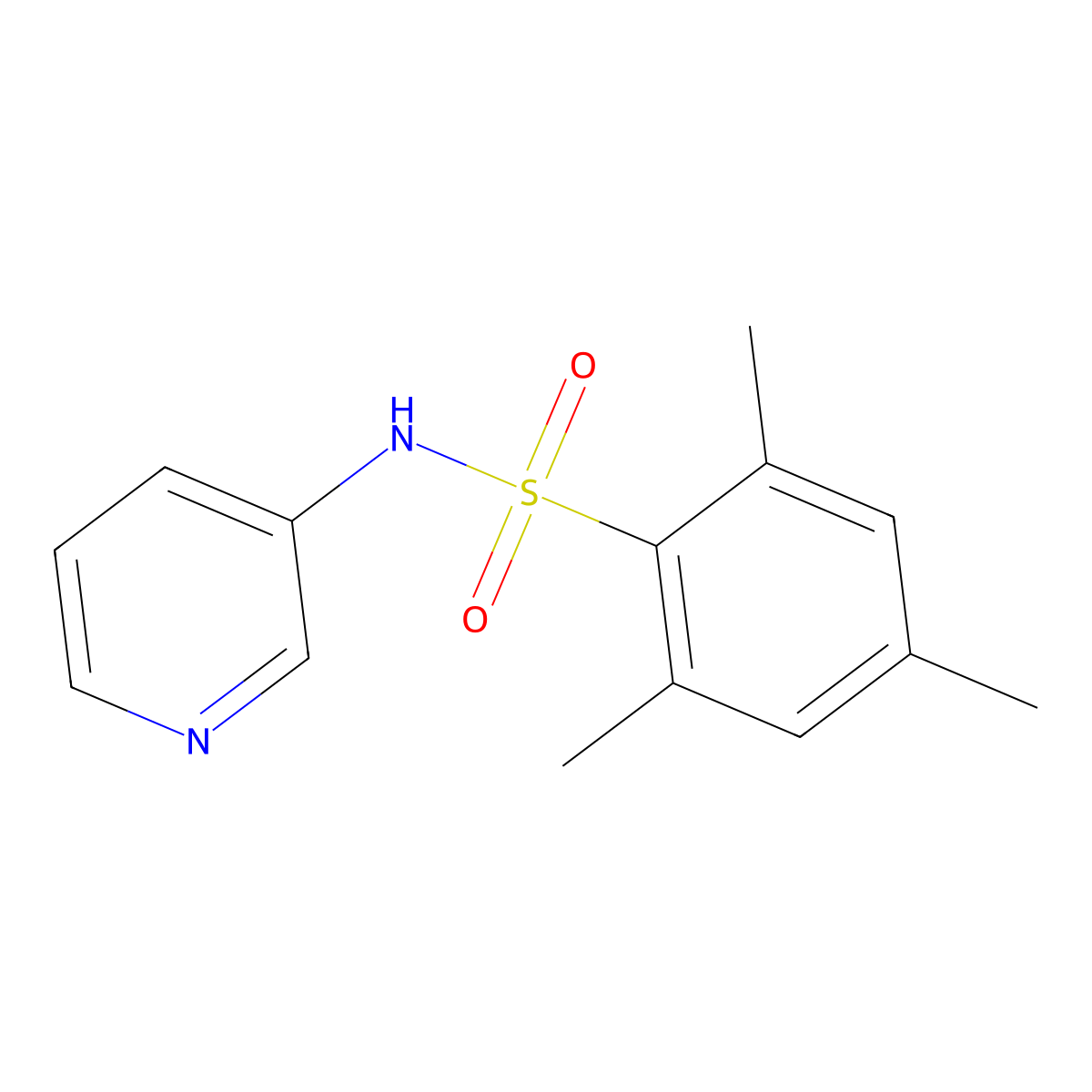 2,4,6-trimethyl-N-pyridin-3-ylbenzenesulfonamide molecular structure, CAS 300815-46-7
