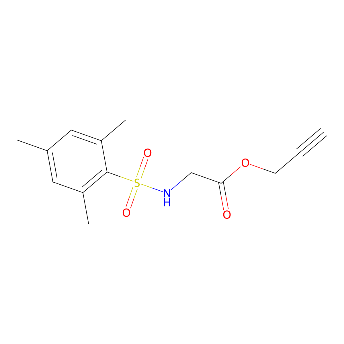 2-Propynyl ((mesitylsulfonyl)amino)acetate molecular structure, CAS 300815-50-3