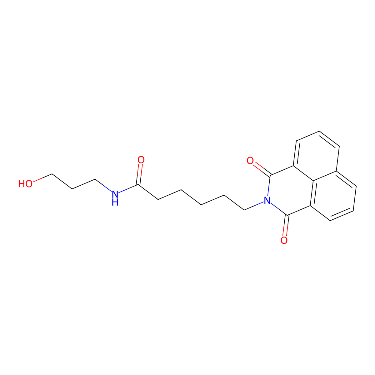 6-(1,3-dioxo-1H-benzo[de]isoquinolin-2(3H)-yl)-N-(3-hydroxypropyl)hexanamide molecular structure, CAS 300815-59-2