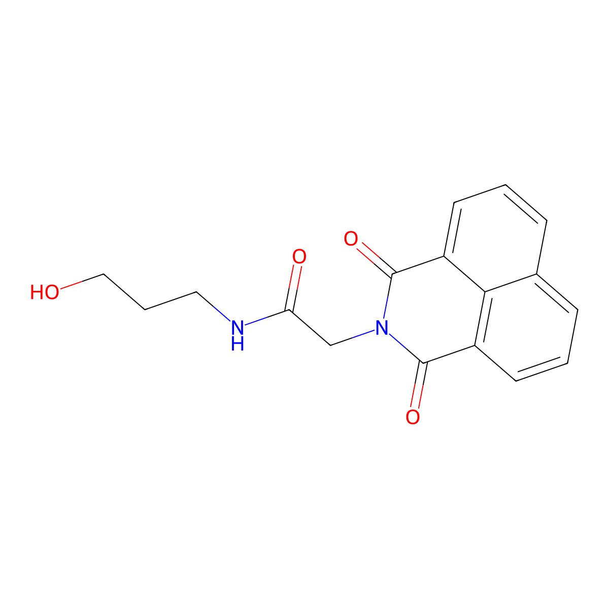 2-(1,3-dioxo-1H-benzo[de]isoquinolin-2(3H)-yl)-N-(3-hydroxypropyl)acetamide molecular structure, CAS 300815-66-1