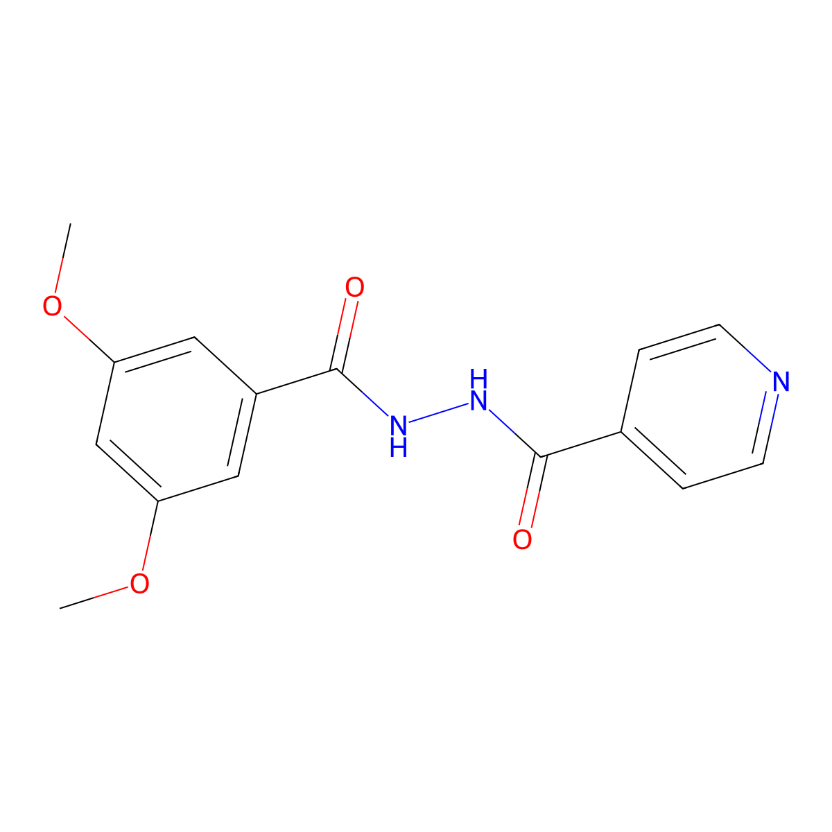N'-(3,5-dimethoxybenzoyl)pyridine-4-carbohydrazide molecular structure, CAS 300815-88-7