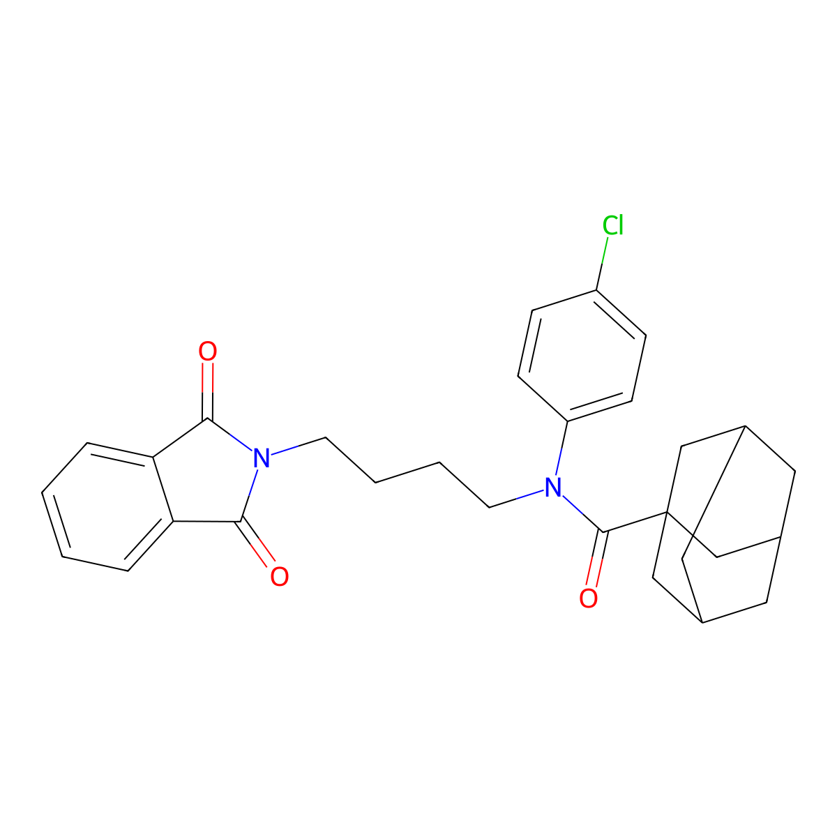 N-(4-chlorophenyl)-N-[4-(1,3-dioxoisoindol-2-yl)butyl]adamantane-1-carboxamide molecular structure, CAS 300815-90-1