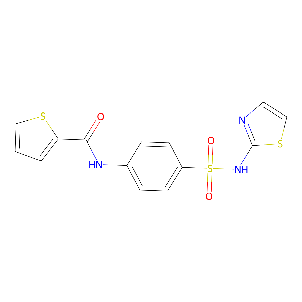 N-{4-[(1,3-thiazol-2-ylamino)sulfonyl]phenyl}-2-thiophenecarboxamide molecular structure, CAS 300815-96-7