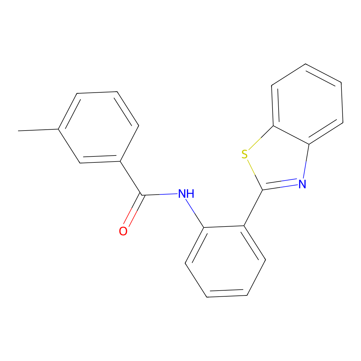 N-[2-(1,3-benzothiazol-2-yl)phenyl]-3-methylbenzamide molecular structure, CAS 300816-04-0