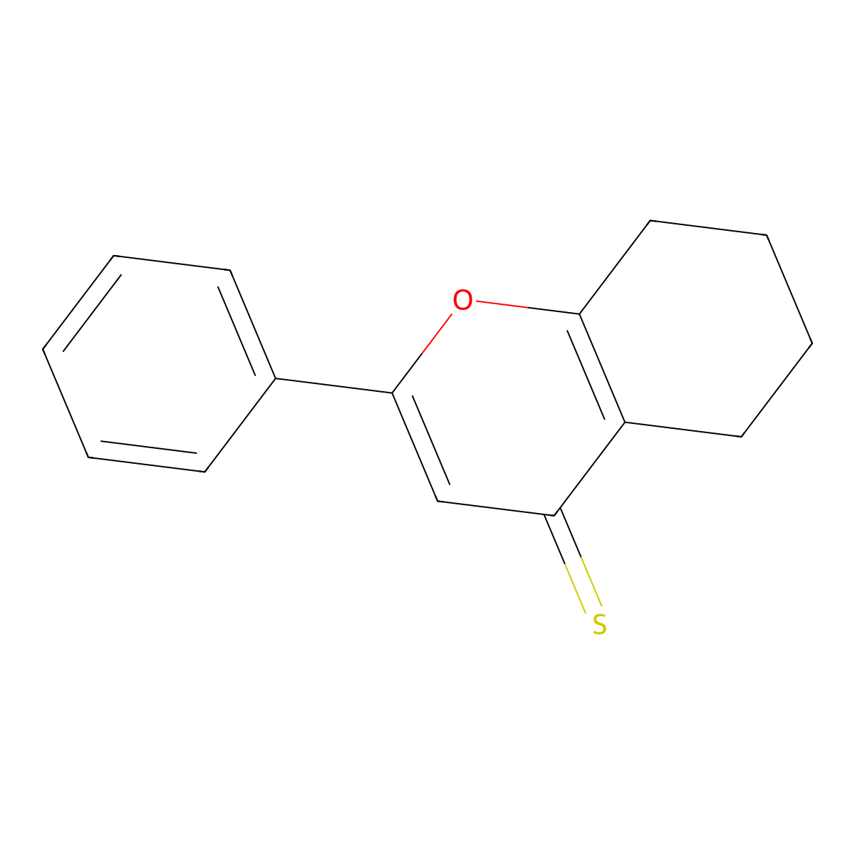 2-phenyl-5,6,7,8-tetrahydro-4H-chromene-4-thione molecular structure, CAS 300816-09-5
