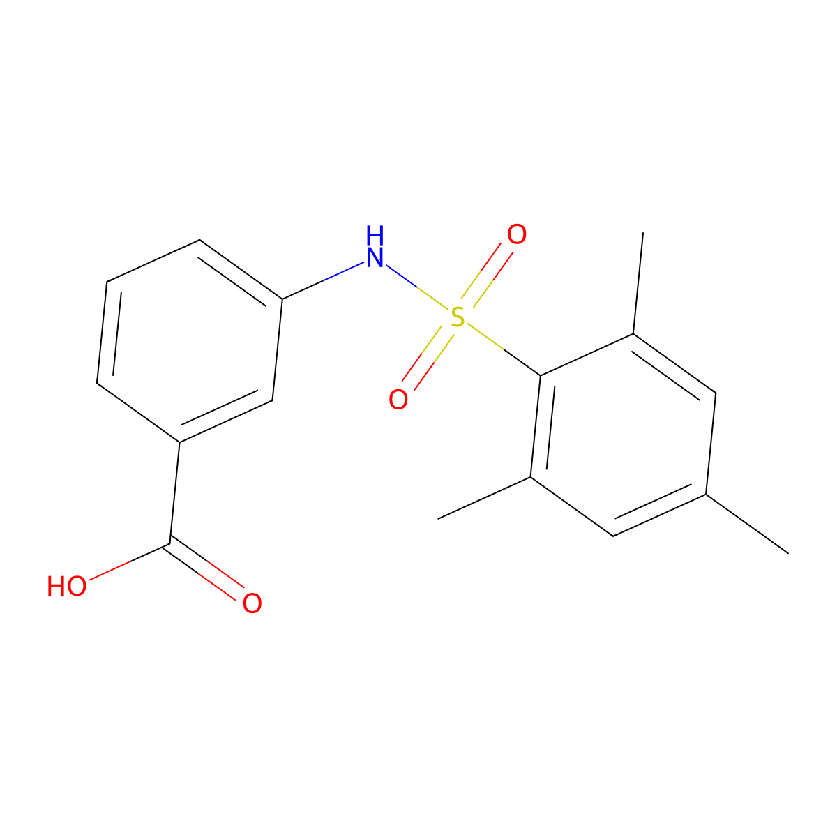 3-[(Mesitylsulfonyl)amino]benzoic acid molecular structure, CAS 300816-16-4
