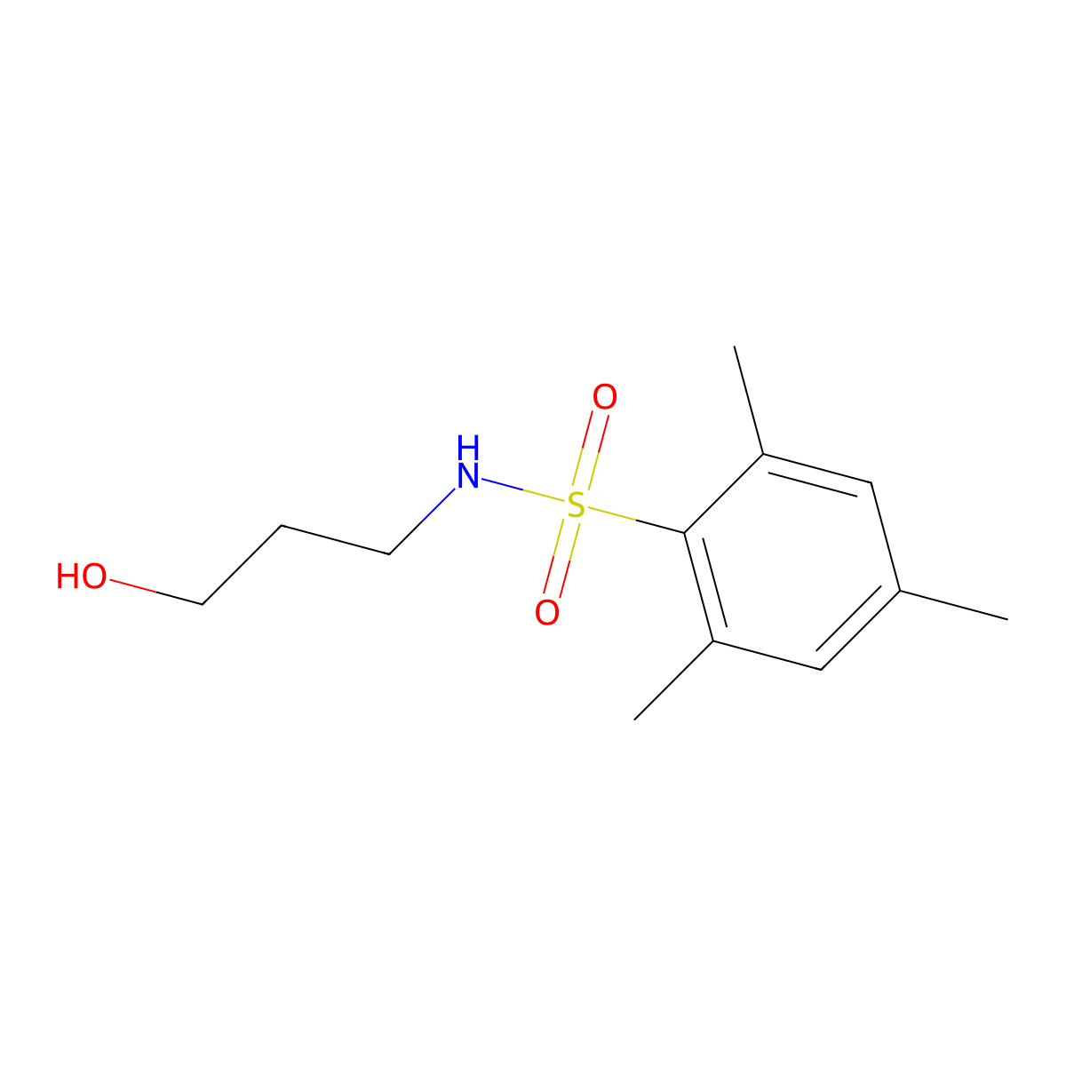 N-(3-hydroxypropyl)-2,4,6-trimethylbenzenesulfonamide molecular structure, CAS 300816-19-7