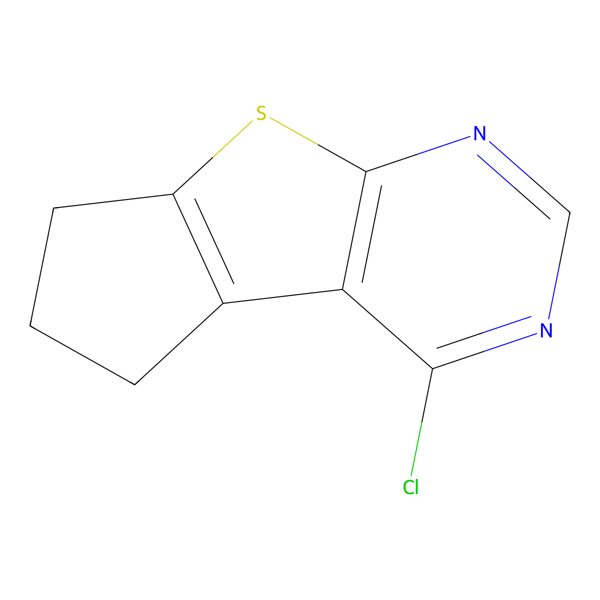 12-Chloro-7-thia-9,11-diazatricyclo(6.4.0.0,2,6)dodeca-1(12),2(6),8,10-tetraene molecular structure, CAS 300816-22-2