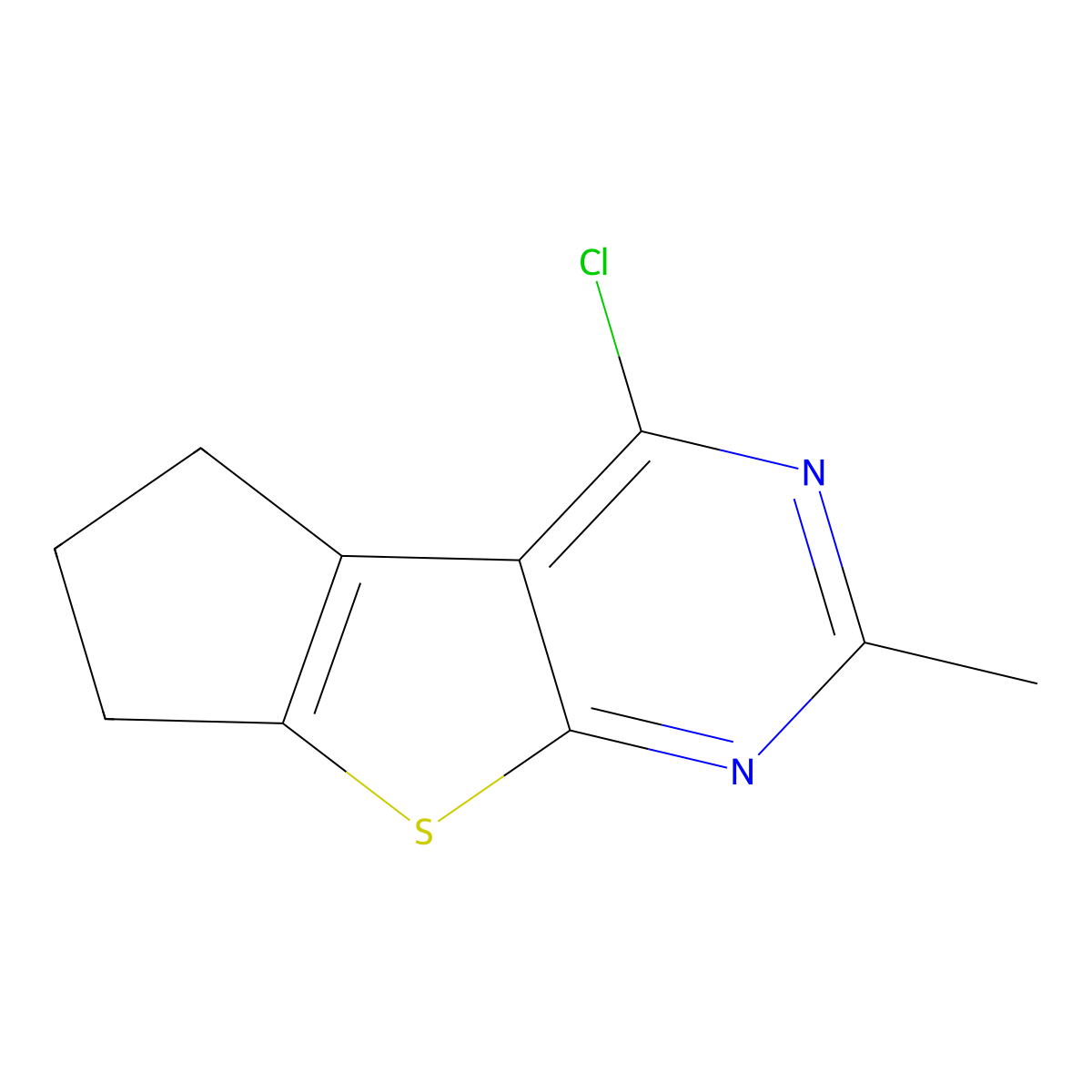 12-Chloro-10-methyl-7-thia-9,11-diazatricyclo(6.4.0.0,2,6)dodeca-1(12),2(6),8,10-tetraene molecular structure, CAS 300816-24-4
