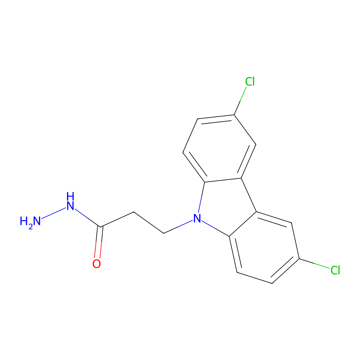 3-(3,6-dichloro-9H-carbazol-9-yl)propanohydrazide molecular structure, CAS 300816-39-1
