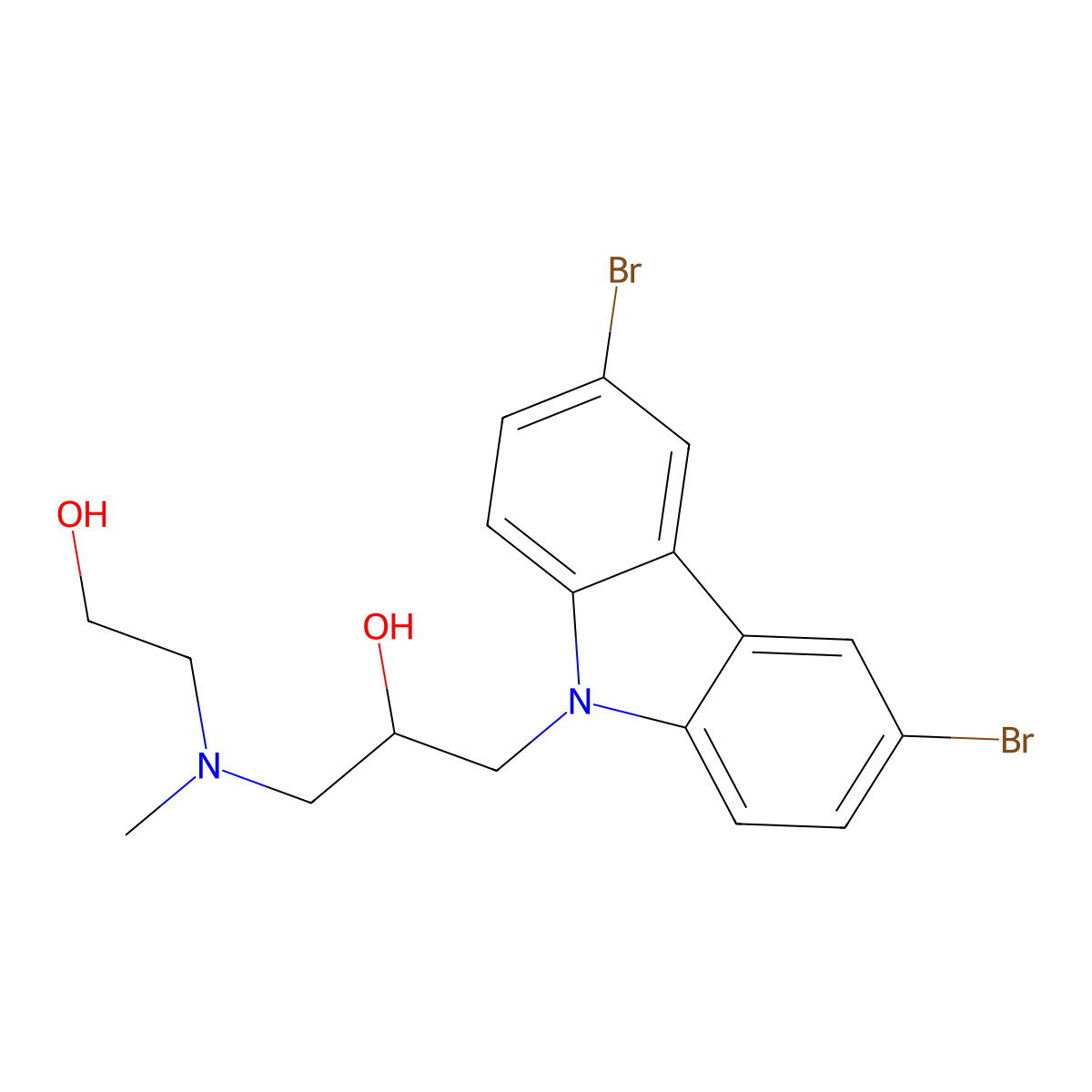 1-(3,6-Dibromo-carbazol-9-yl)-3-[(2-hydroxy-ethyl)-methyl-amino]-propan-2-ol molecular structure, CAS 300816-46-0