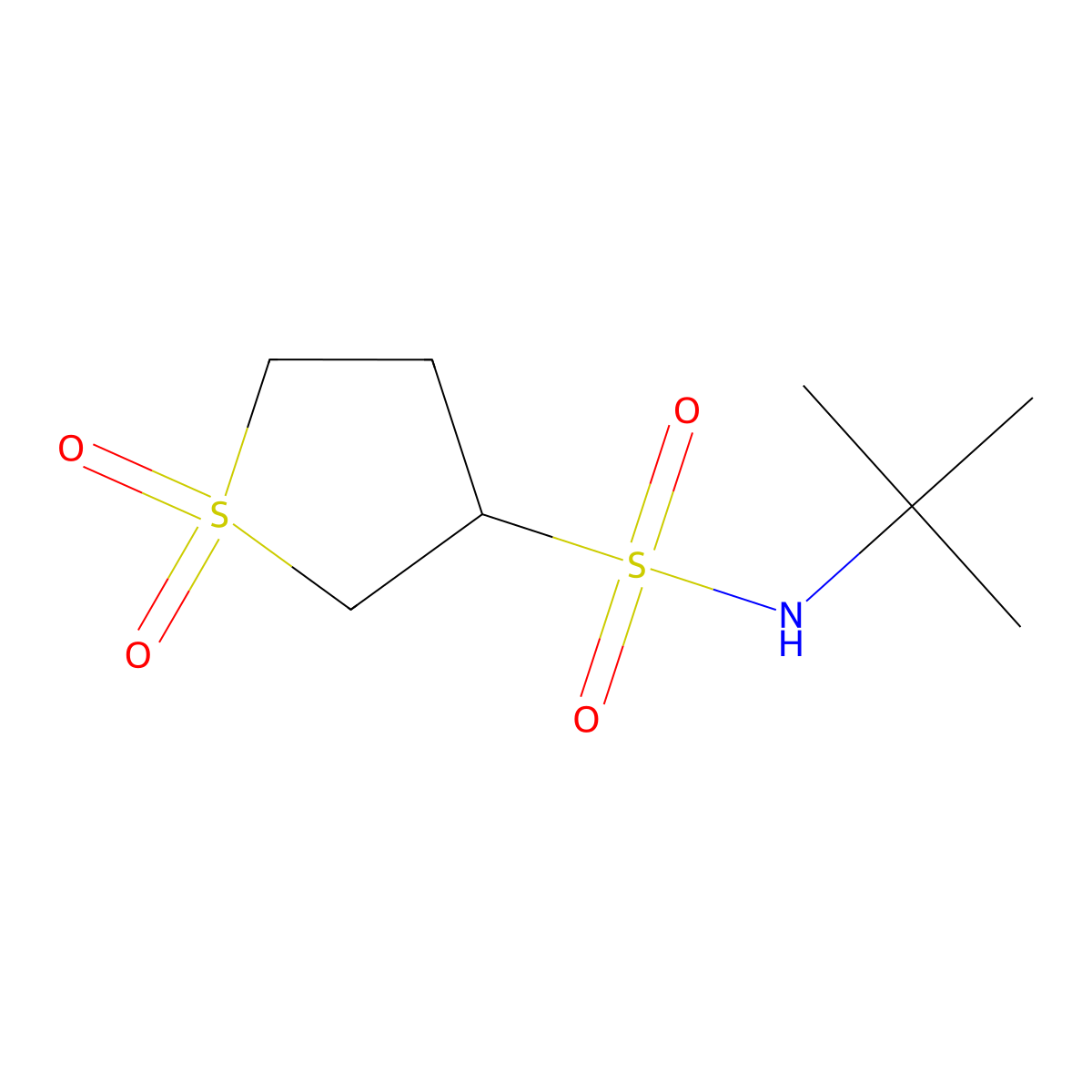 3-{[(Tert-butyl)amino]sulfonyl}thiolane-1,1-dione molecular structure, CAS 300818-00-2