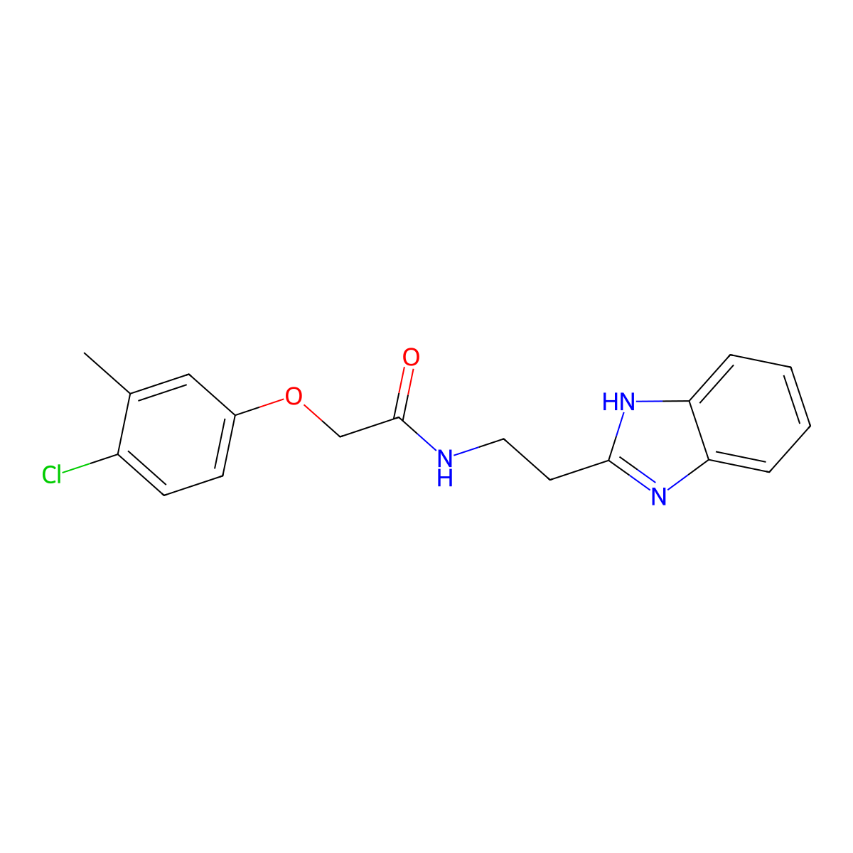 N-[2-(1H-benzimidazol-2-yl)ethyl]-2-(4-chloro-3-methylphenoxy)acetamide molecular structure, CAS 300818-19-3