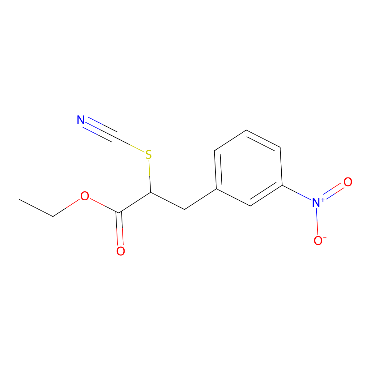 Ethyl 3-(3-nitrophenyl)-2-thiocyanatopropanoate molecular structure, CAS 300818-44-4