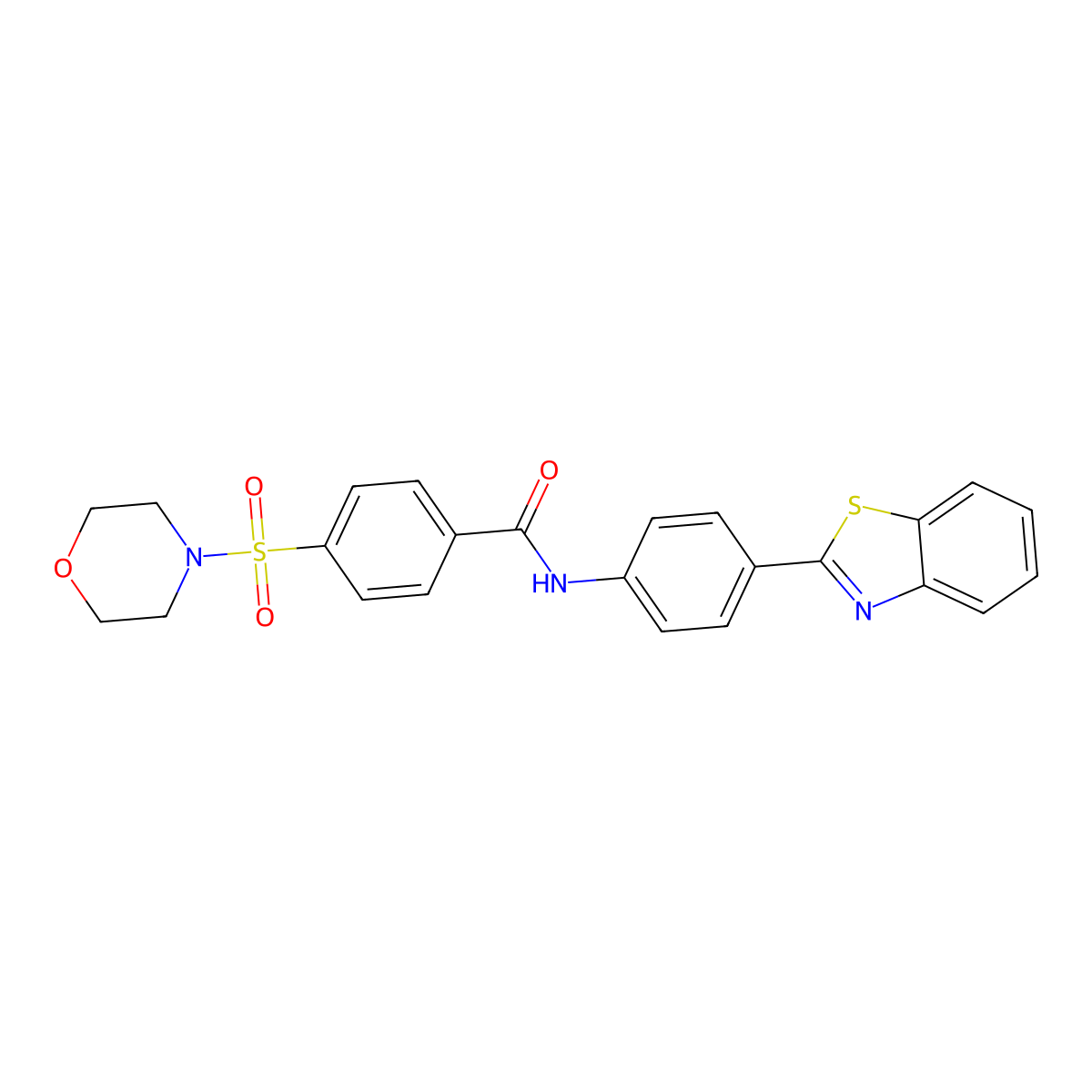 N-(4-(benzo[d]thiazol-2-yl)phenyl)-4-(morpholinosulfonyl)benzamide molecular structure, CAS 300818-46-6