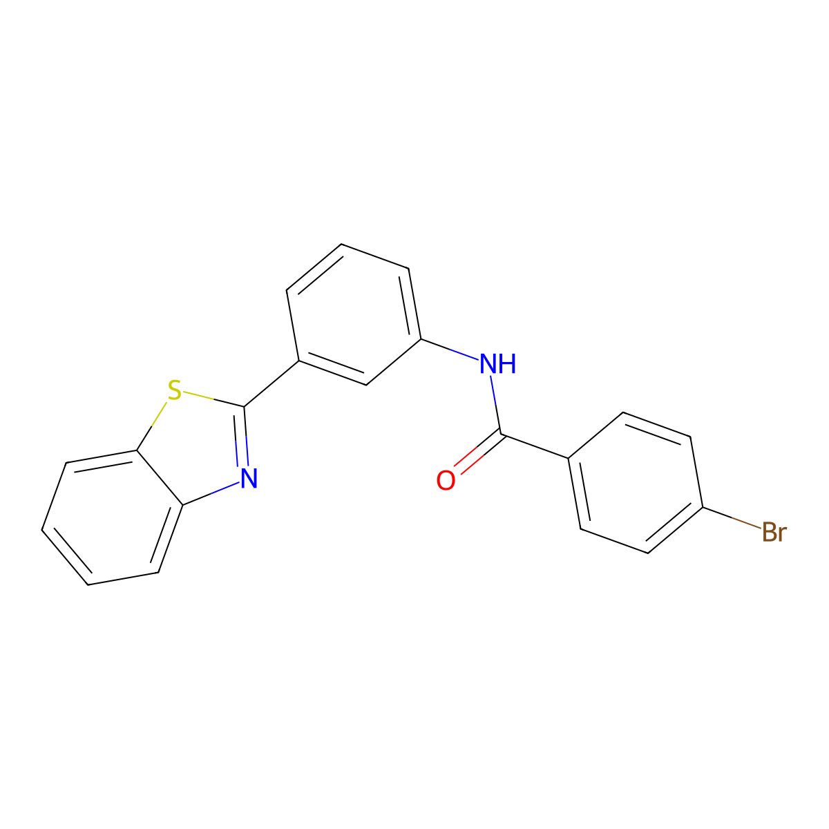 N-[3-(1,3-benzothiazol-2-yl)phenyl]-4-bromobenzamide molecular structure, CAS 300818-56-8
