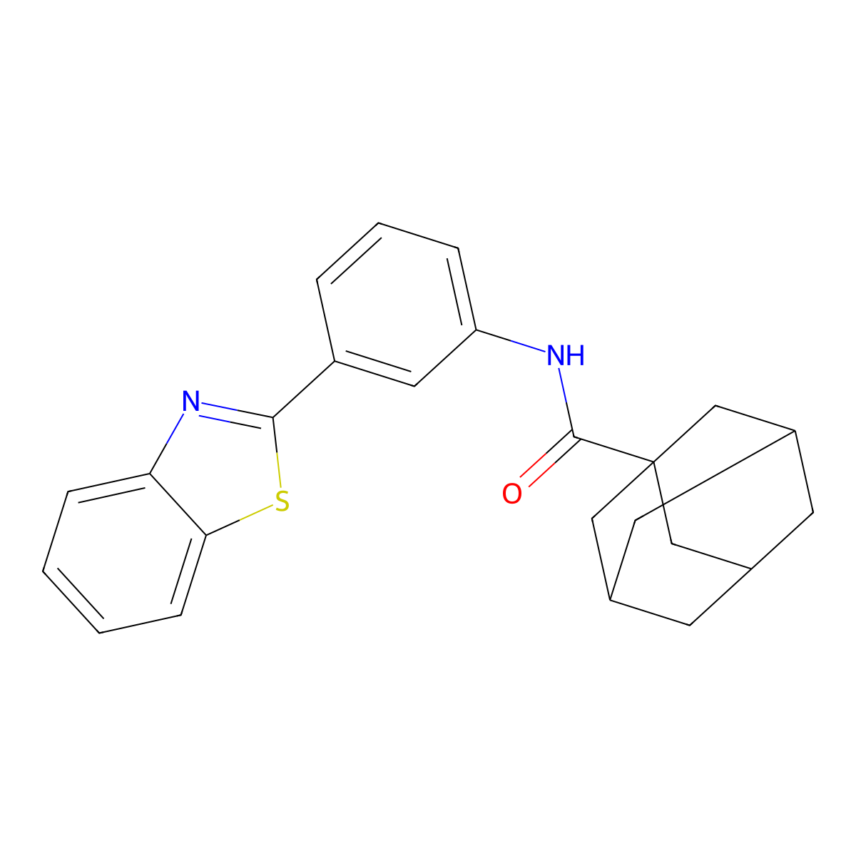 N-[3-(1,3-benzothiazol-2-yl)phenyl]adamantane-1-carboxamide molecular structure, CAS 300818-58-0