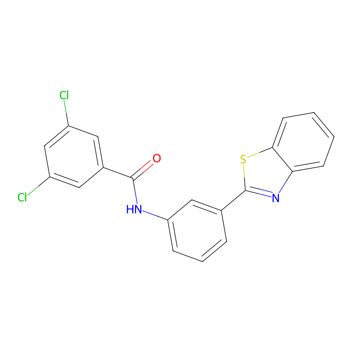 N-[3-(1,3-benzothiazol-2-yl)phenyl]-3,5-dichlorobenzamide molecular structure, CAS 300818-59-1