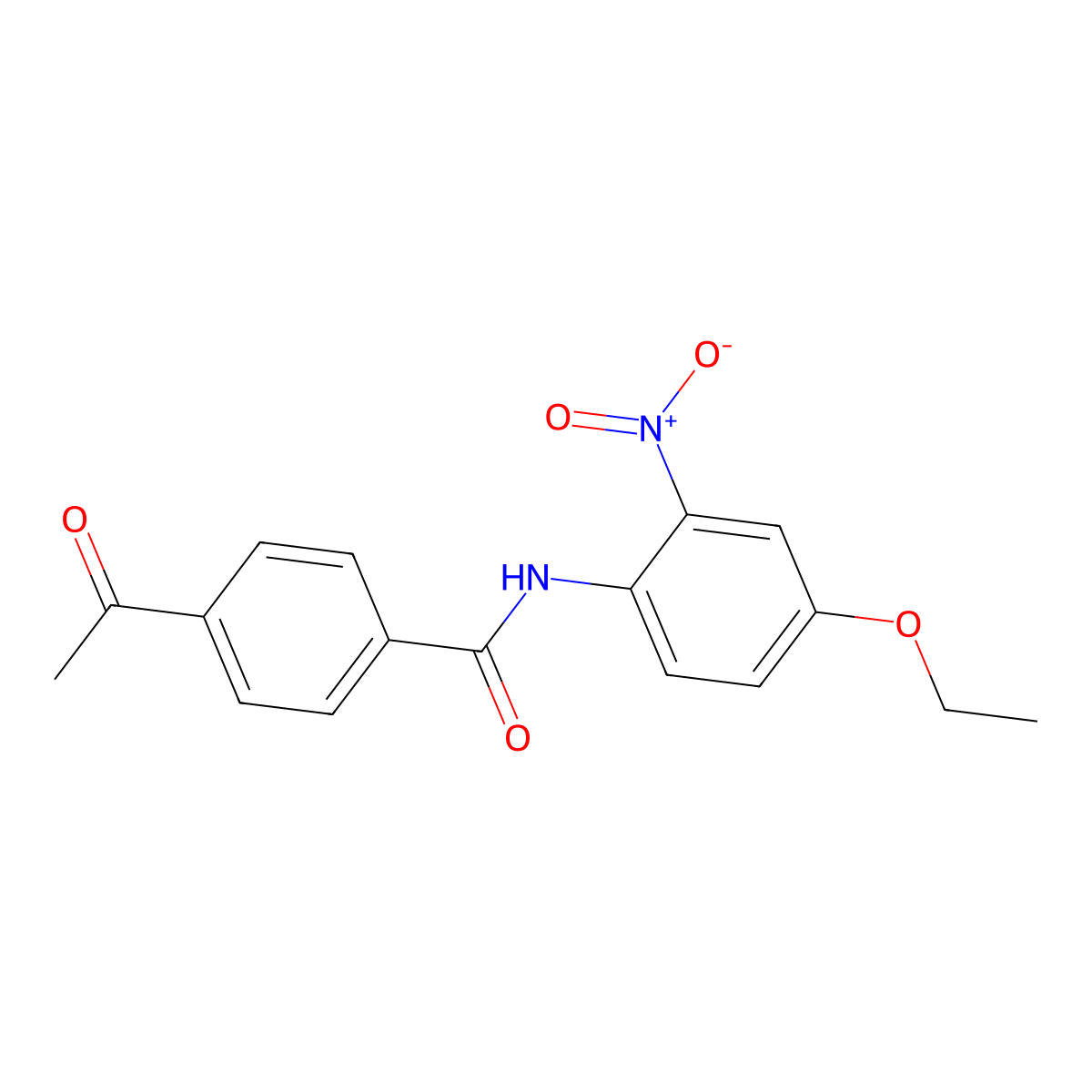4-acetyl-N-(4-ethoxy-2-nitrophenyl)benzamide molecular structure, CAS 300818-63-7