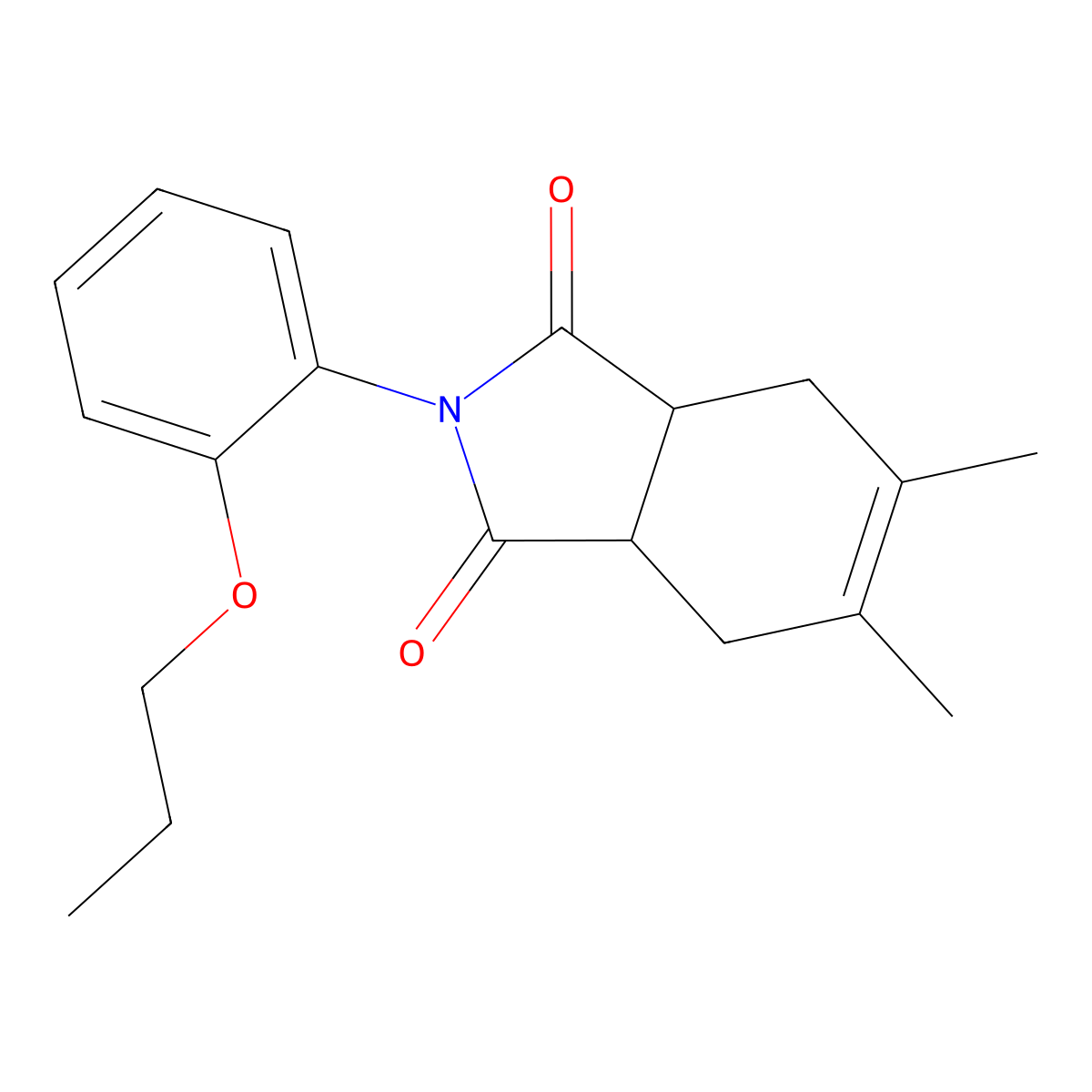 5,6-Dimethyl-2-(2-propoxyphenyl)-3a,4,7,7a-tetrahydroisoindole-1,3-dione molecular structure, CAS 300818-83-1