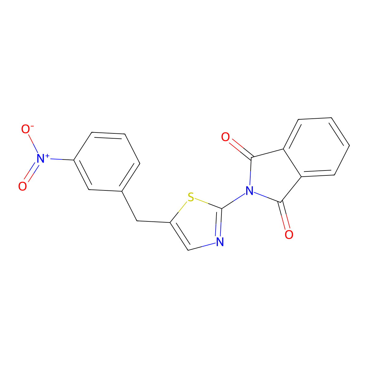2-(5-(3-Nitrobenzyl)-1,3-thiazol-2-YL)-1H-isoindole-1,3(2H)-dione molecular structure, CAS 300819-47-0
