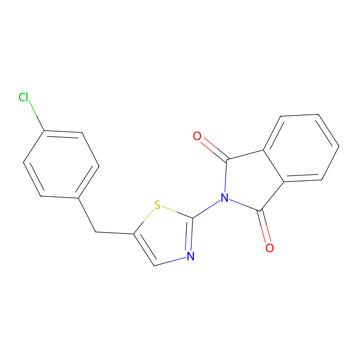 2-[5-(4-Chloro-benzyl)-thiazol-2-yl]-isoindole-1,3-dione molecular structure, CAS 300819-48-1