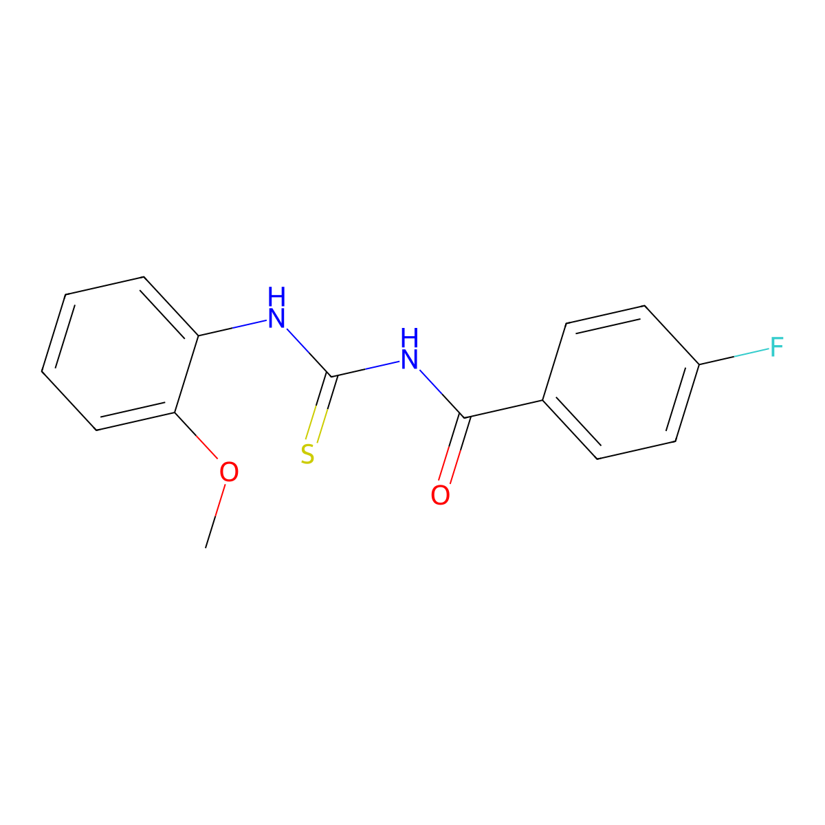 4-fluoro-N-[(2-methoxyphenyl)carbamothioyl]benzamide molecular structure, CAS 300819-64-1