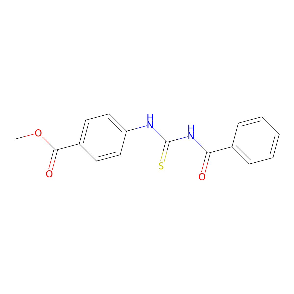 Methyl 4-(benzoylcarbamothioylamino)benzoate molecular structure, CAS 300819-85-6
