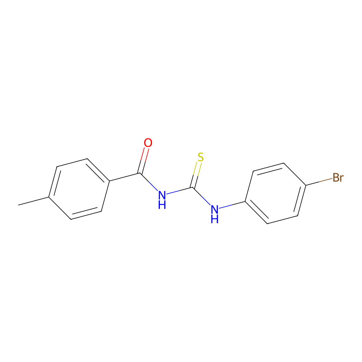 1-(4-Bromophenyl)-3-(4-methylbenzoyl)thiourea molecular structure, CAS 300819-90-3