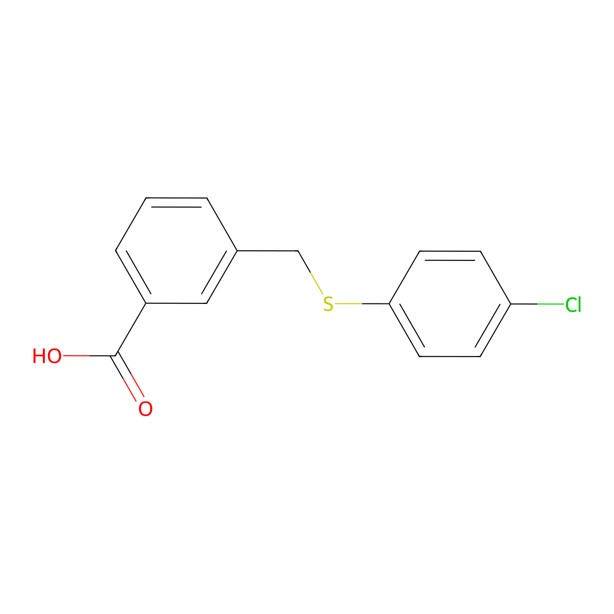 3-{[(4-Chlorophenyl)sulfanyl]methyl}benzoic acid molecular structure, CAS 30082-41-8