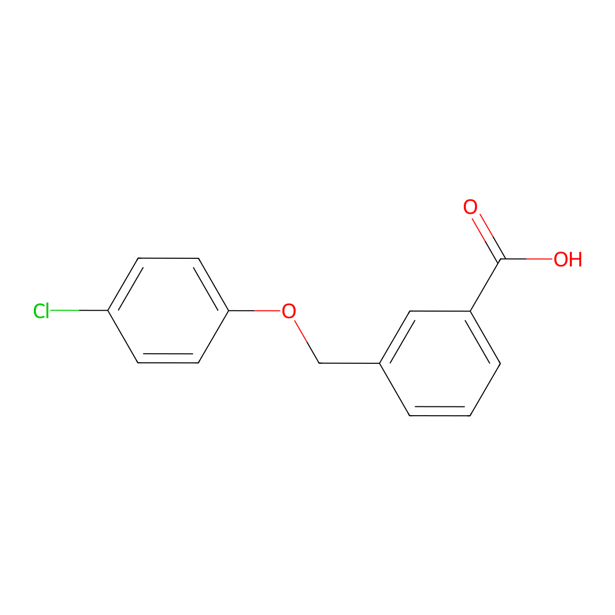 3-[(4-Chlorophenoxy)methyl]benzoic acid molecular structure, CAS 30082-43-0
