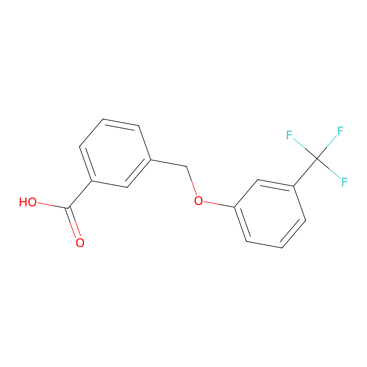 3-((3-(Trifluoromethyl)phenoxy)methyl)benzoic acid molecular structure, CAS 30082-44-1