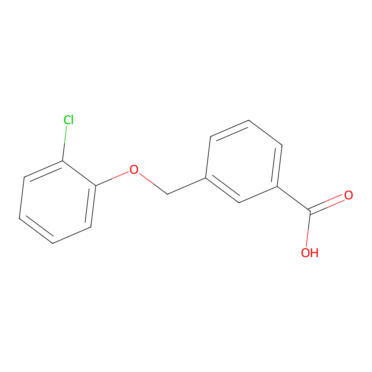 3-[(2-Chlorophenoxy)methyl]benzoic acid molecular structure, CAS 30082-45-2