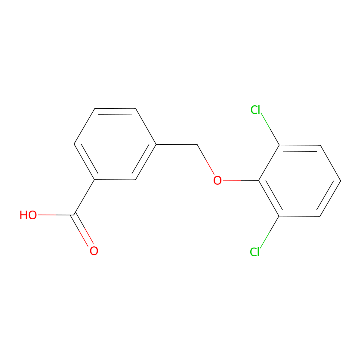 3-[(2,6-Dichlorophenoxy)methyl]benzoic acid molecular structure, CAS 30082-46-3
