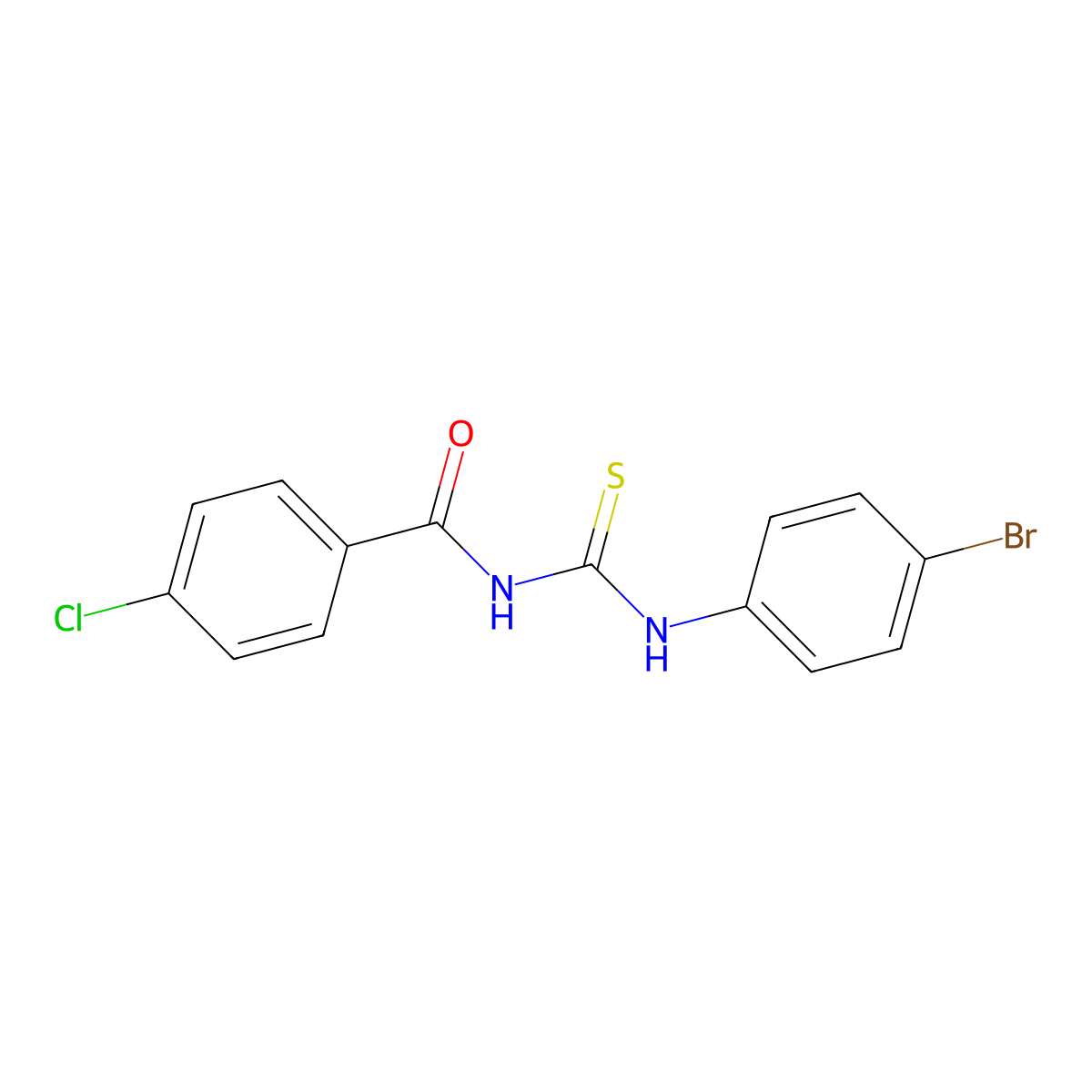 N-[(4-bromophenyl)carbamothioyl]-4-chlorobenzamide molecular structure, CAS 300820-02-4