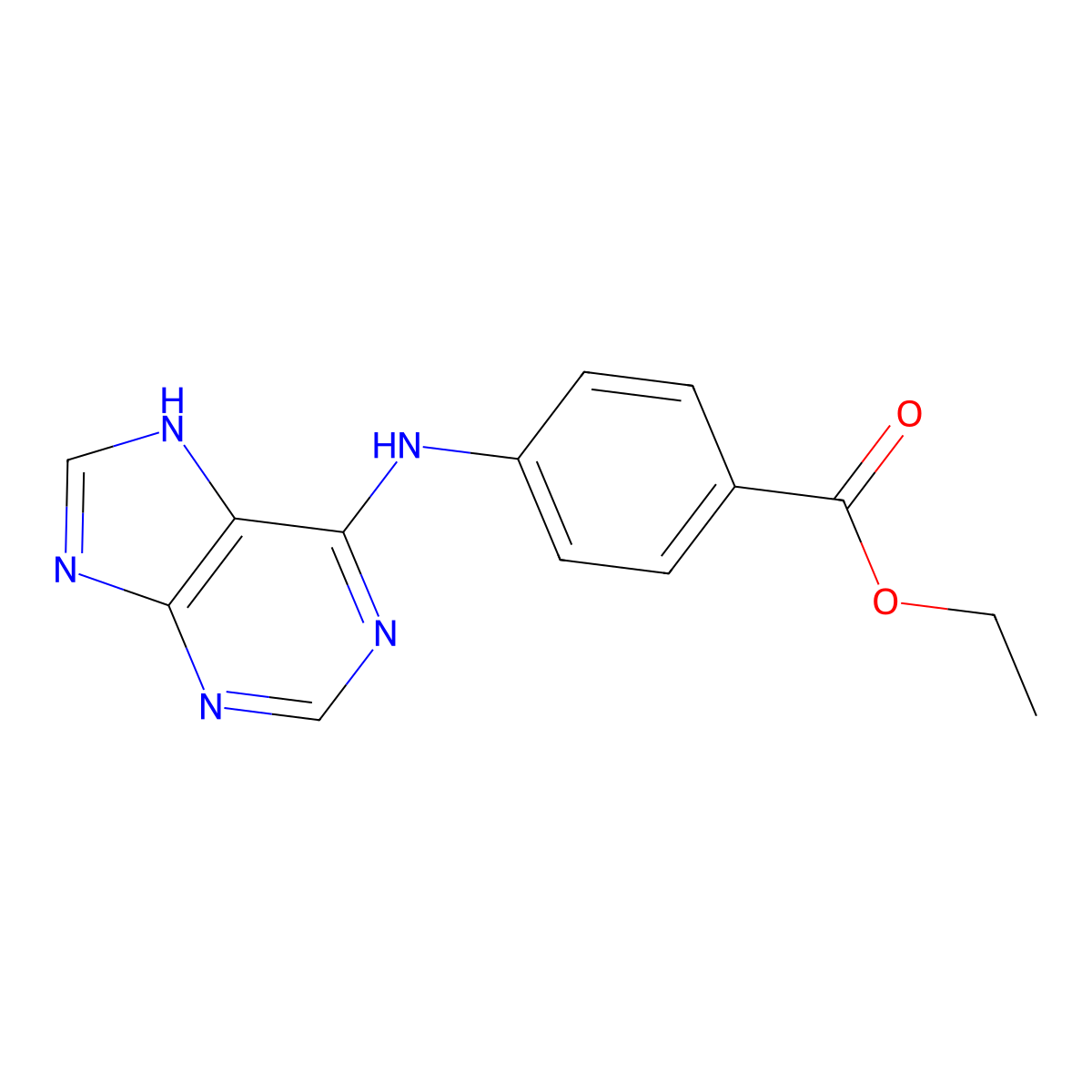 ethyl 4-(7H-purin-6-ylamino)benzoate molecular structure, CAS 300820-07-9