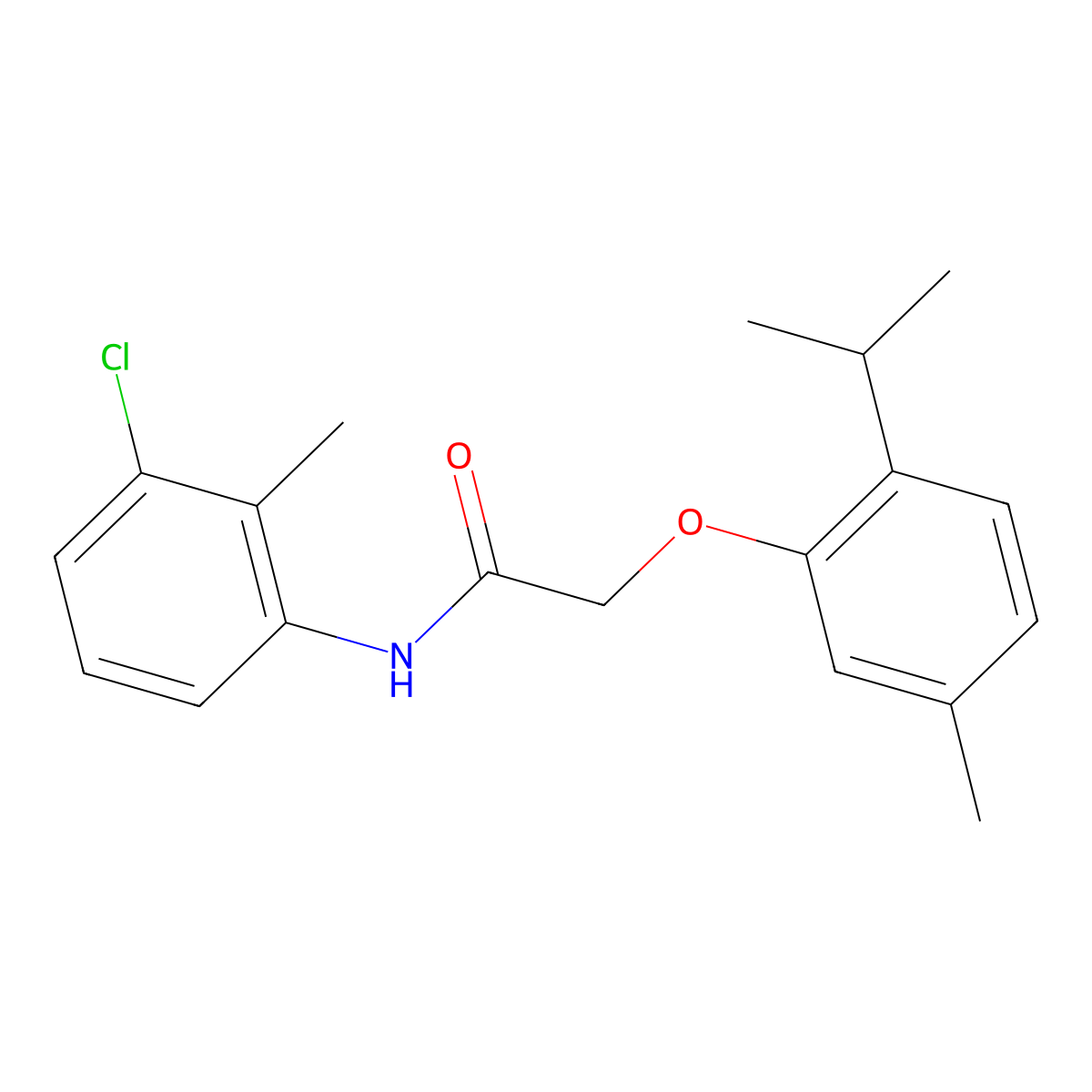 N-(3-chloro-2-methylphenyl)-2-(5-methyl-2-propan-2-ylphenoxy)acetamide molecular structure, CAS 300820-17-1