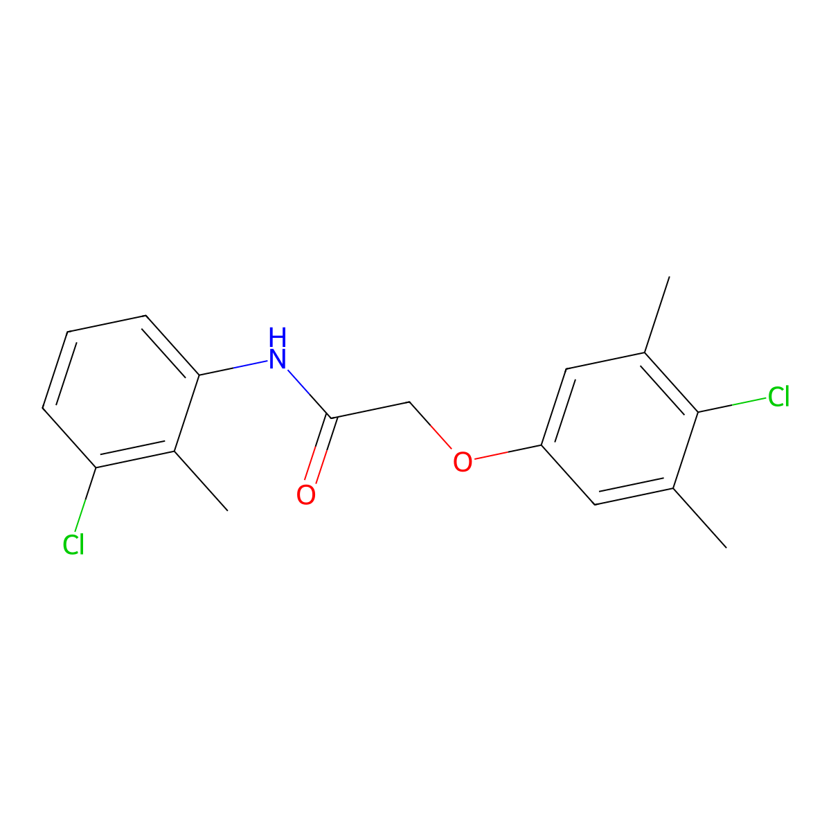 2-(4-chloro-3,5-dimethylphenoxy)-N-(3-chloro-2-methylphenyl)acetamide molecular structure, CAS 300820-20-6