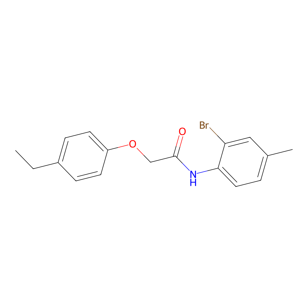 N-(2-bromo-4-methylphenyl)-2-(4-ethylphenoxy)acetamide molecular structure, CAS 300820-22-8