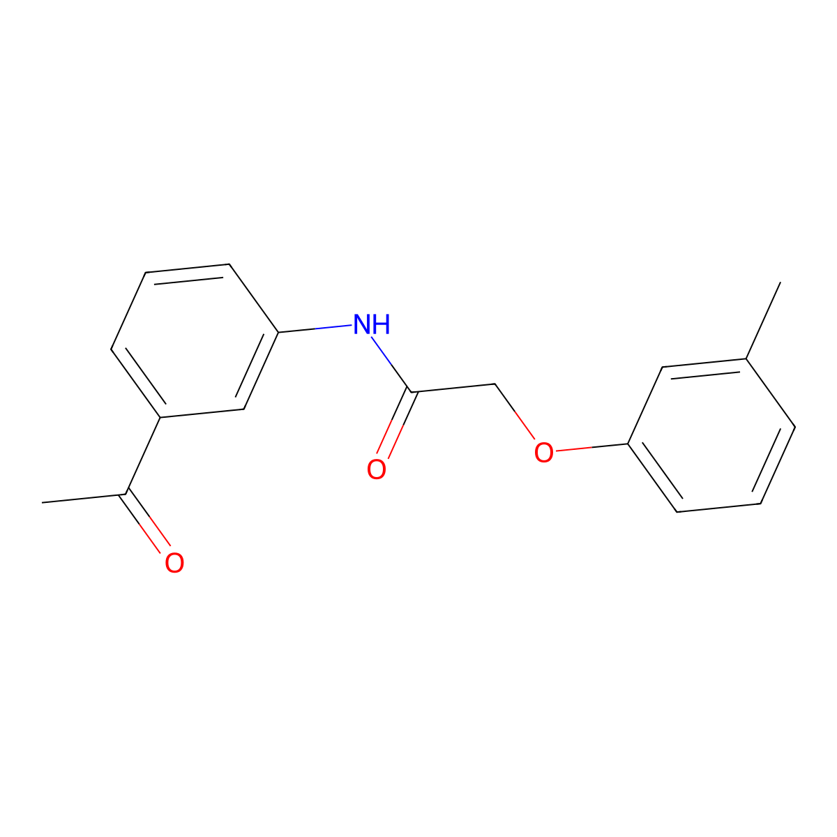 N-(3-acetylphenyl)-2-(3-methylphenoxy)acetamide molecular structure, CAS 300820-44-4